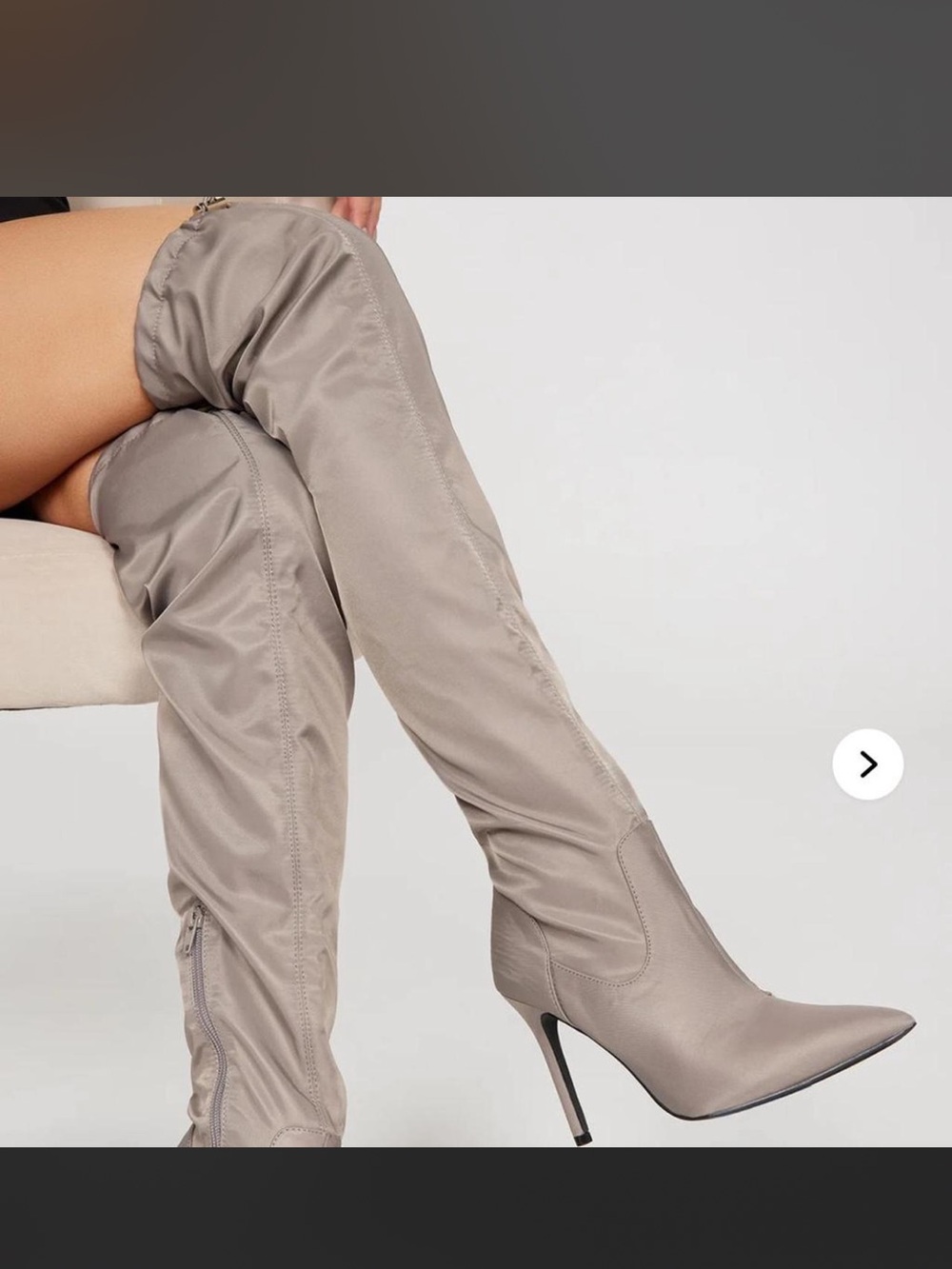 Fashion Nova Taupe Over-the-Knee Pointed Stiletto Boots